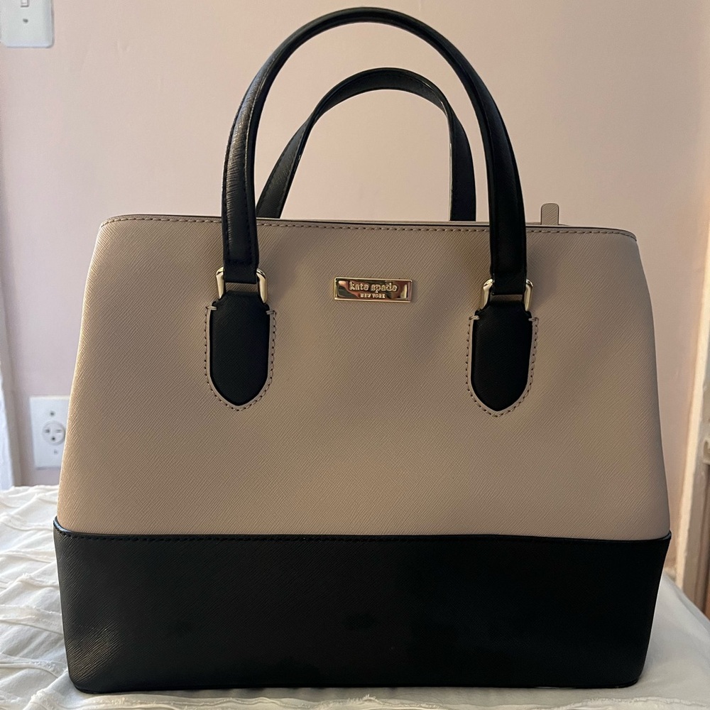 Kate Spade taupe and black bag